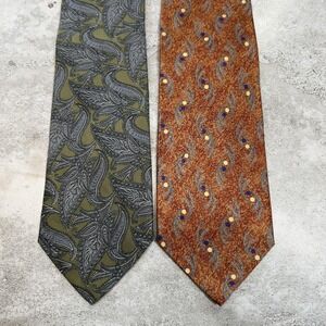 Joseph Abboud Tie Lot Silk Mens Made in Italy Paisley Necktie Classic‎ Set of 2